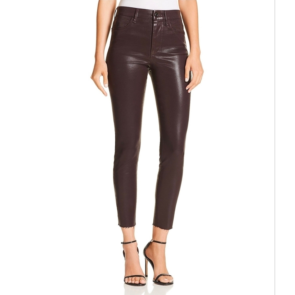 ❤️ JOES COATED CROPPED SKINNY JEANS IN JET BLACK, 10 (30) - Picture 1 of 12